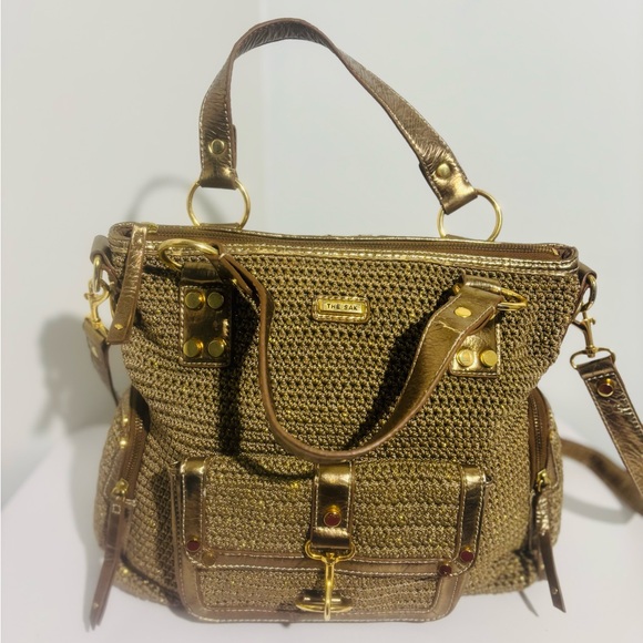 The Sak Crocheted Sparkling Gold Purse BOHO Look - Picture 4 of 16